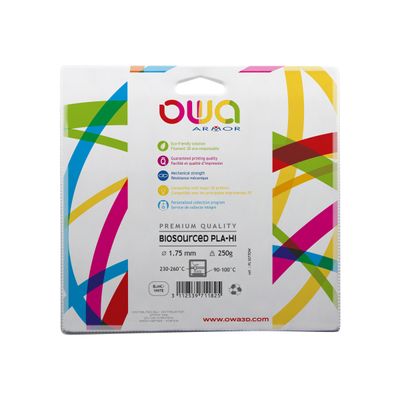 3112539711825-OWA - Filament 3D PLA-Hi - blanc - Ø 1,75 mm - 250g-Avant-0