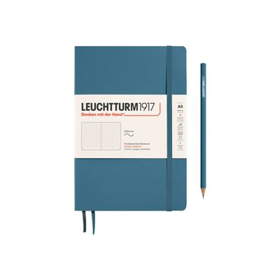 4004117588099-Leuchtturm1917 - Carnet de notes souple A5 - pointillés - bleu acier-Avant-0