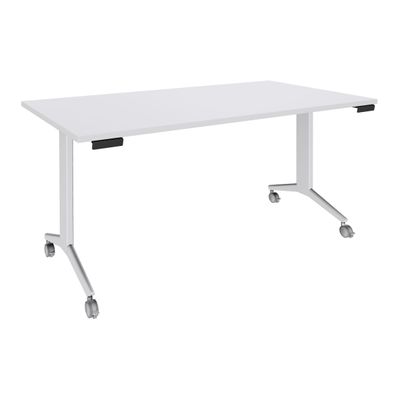 3253310160330-Table de réunion abattantes - L160 x P80 cm - pied blanc - plateau blanc perle-P_400001668_1-0