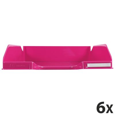 9002493110915-Exacompta COMBO Glossy - 6 Corbeilles à courrier framboise-P_400001722_1-0