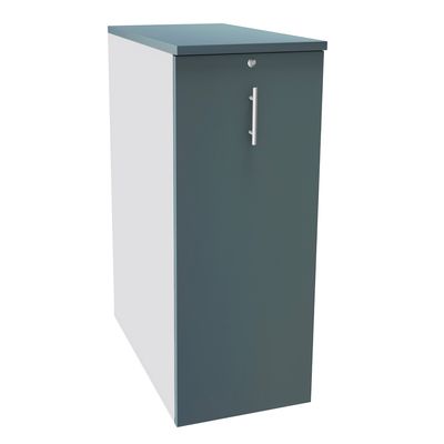 3253310170919-Caisson TOWER - L44 x H114 x P80 cm - 3 tablettes + 1 support DS réglable - structure blanc perle --P_400002629_1-0