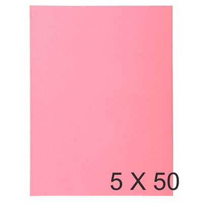 3130635332003-Exacompta Super 210 - 5 Paquets de 50 Chemises 2 rabats - 210 gr - rose-P_400010880_2-0