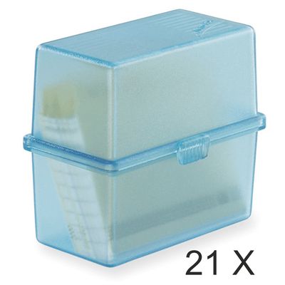 9002490000000-Exacompta Memo-Box - 21 Boîtes à fiches - A8 - pour 100 cartes - turquoise translucide-P_400011606_1-0