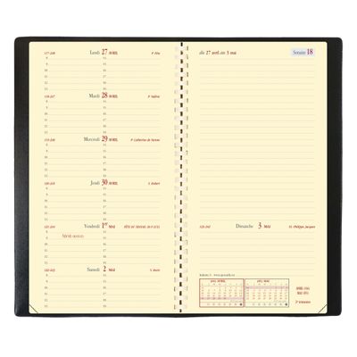 3371010286546-Agenda de poche spiralé Soho Italnote S - 1 semaine sur 2 pages - 8,8 x 17 cm - marron glacé - Quo Va--1