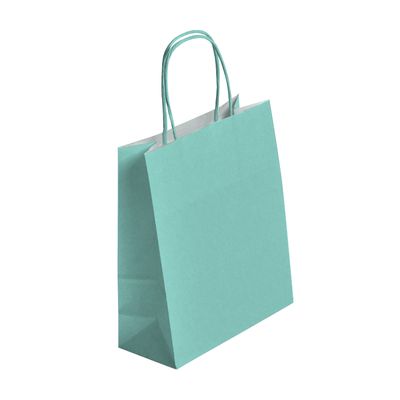 3135250988925-50 Sacs cadeau kraft - poignées torsadées - 22 cm x 12 cm x 31 cm - vert d'eau--0