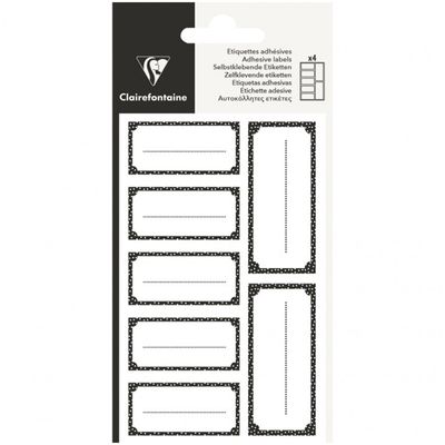 3329686170584-Clairefontaine Eurowrap Excellia - 28 Étiquettes cadeau - 8 x 16 cm - noir--0