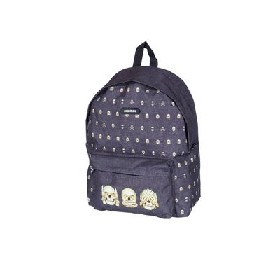 3661507720388-Sac à dos NEW MOJI Skull - 1 compartiment - gris - Kid'Abord--0