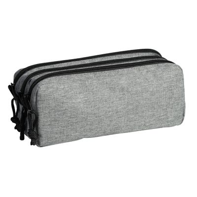 3173745244484-Trousse rectangulaire School 3 compartiments - gris - Carpentras--0