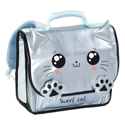 3135253272755-Cartable Sweet Cat 35 cm - bleu pastel - 1 compartiment - Viquel--0