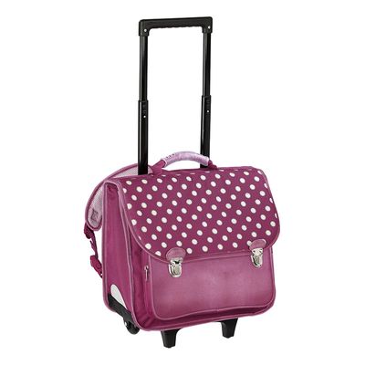 3135253872566-Cartable à roulettes Daisy - 38 cm - bordeaux - 2 compartiments - Viquel--0