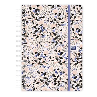 3147280123597-Agenda spiralé à élastique Flowers - 1 semaine sur 2 pages - 15 x 21 cm - rose - Oxford--1