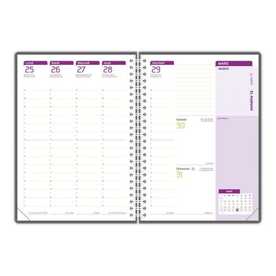 3147280123597-Agenda spiralé à élastique Flowers - 1 semaine sur 2 pages - 15 x 21 cm - rose - Oxford--5