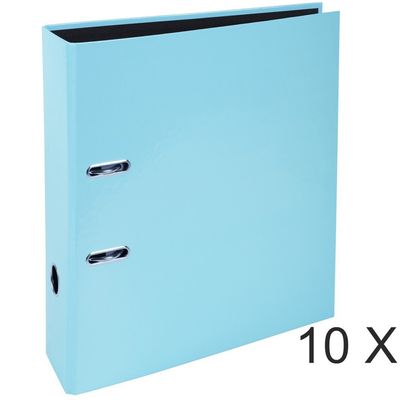 3130632535643-Exacompta Aquarel Prem'Touch - 10 Classeurs à levier - Dos 80 mm - A4 - bleu pastel--0