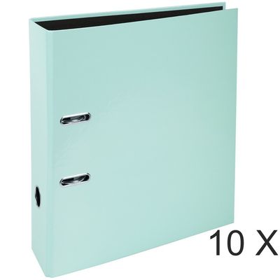 3130632535681-Exacompta Aquarel Prem'Touch - 10 Classeurs à levier - Dos 80 mm - A4 - vert pastel--0