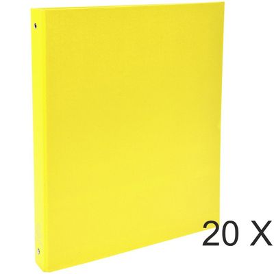 3130632513795-Exacompta - 20 Classeurs à anneaux - Dos 40 mm - A4 - jaune (carton recouvert PP)--0