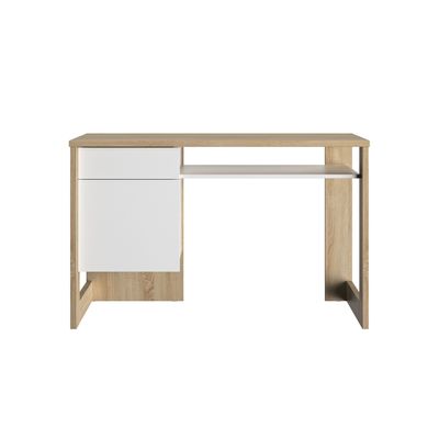 3483600971791-Bureau Morzine 120 cm - chêne sonoma et blanc--1