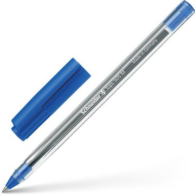 4004675004628-Schneider Tops 505 M- Stylo-bille - Bleu – Pointe Moyenne avec Corps Transparent et Capuchon Clip--1