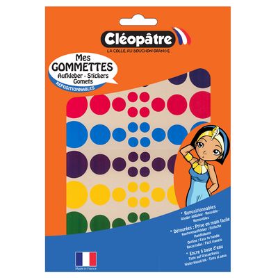 3700162301072-Cléopâtre - Gommettes rondes - 8 couleurs - repositionnables--2