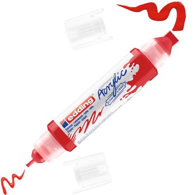 4057305028211-Edding 5400 3D liner - Marqueur acrylique à deux pointes - rouge--3
