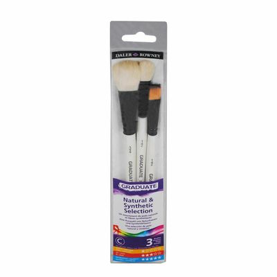 5011386081861-Daler-Rowney Graduate - Pack de 3 pinceaux naturels et synthétiques pour aquarelle--0