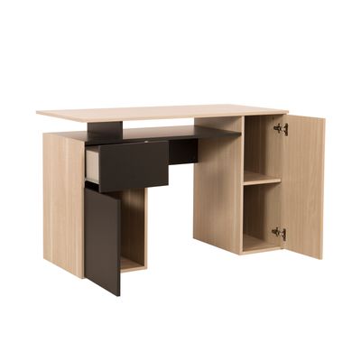 3483600773524-Bureau droit INDUS avec rangement - L. 120 x P. 55 x H. 75 cm--5