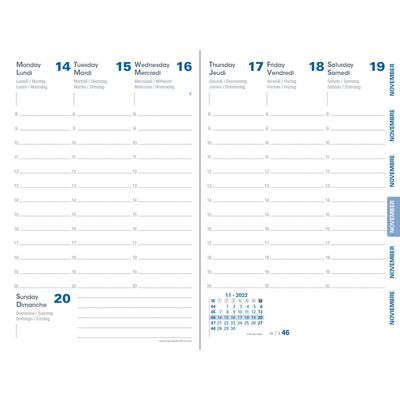 3371010474738-Agenda Equology - 1 semaine sur 2 pages - 10 x 15 cm - bleu - Quo Vadis--1