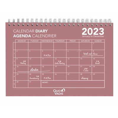 3371010478361-Agenda calendrier à spirale Oslo - 1 mois sur 1 page - 16 x 24 cm - rose - Quo Vadis--0