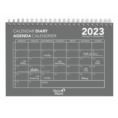 3371010478330-Agenda calendrier à spirale Oslo - 1 mois sur 1 page - 12 x 17 cm - gris - Quo Vadis--0
