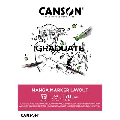 3148950060662-Canson Graduate Manga Marker Layout - Bloc dessin - 50 feuilles - A4 - 70 gr--0
