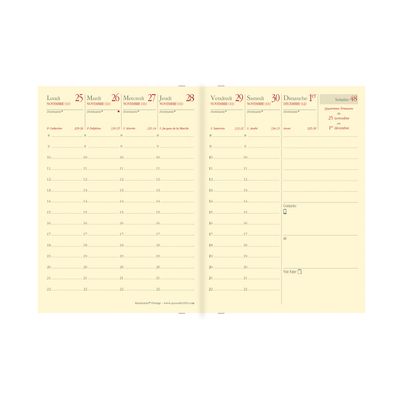 3371010142453-Agenda de poche Impala Randonnée Prestige - 1 semaine sur 2 pages - 9 x 12,5 cm - noir - Quo Vadis--1