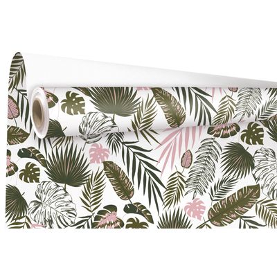 3281650553161-Créastyl - Papier cadeau kraft - 69 cm x 50 m - 60 g/m² - tropical--0