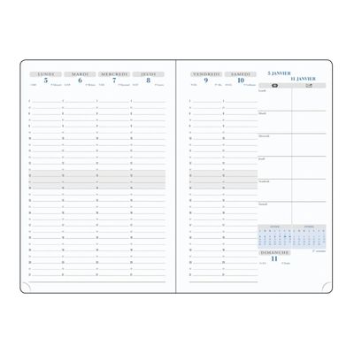 3660942080170-Agenda Empreinte - 1 semaine sur 2 pages - 15 x 21 cm - 12 mois - disponible dans différentes couleurs--2
