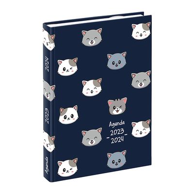 3135257453143-Agenda Cats - 1 jour par page - 12 x 17 cm - rose ou bleu - Viquel--1