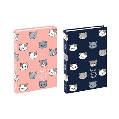 3135257453143-Agenda Cats - 1 jour par page - 12 x 17 cm - rose ou bleu - Viquel--2