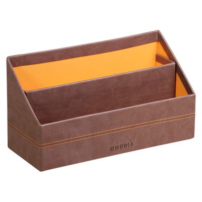 3037923188437-RHODIA Rhodiarama - Porte-courrier - chocolat - en polyuréthane--0
