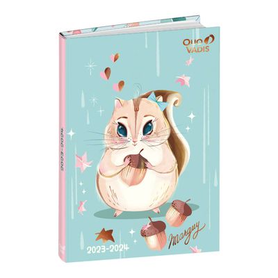 3371010495108-Agenda Marguy avec planche de stickers - 1 jour par page - 12 x 17 cm - écureuil - Quo Vadis--0
