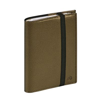 3371010498307-Agenda à élastique Time&Life Pocket - 1 semaine sur 2 pages - 10 x 15 cm - kaki métallisé - Quo Vad--0