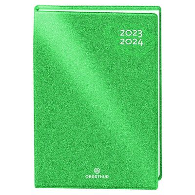 3664447144689-Agenda Gomme Métallisée - 1 jour par page - 12,5 x 17,5 cm - ficus - Oberthur--0