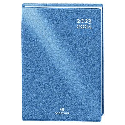 3664447144702-Agenda Gomme Métallisée - 1 jour par page - 12,5 x 17,5 cm - bleu - Oberthur--0