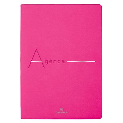 3664447144962-Agenda Bora 16 mois - 1 semaine sur 2 pages - 15,5 x 21,5 cm - fuchsia lisse - Oberthur--0