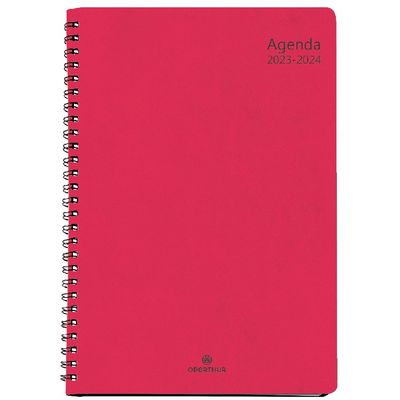 3664447145464-Agenda à spirale Grenade 25 - 1 semaine sur 2 pages - fuchsia - Oberthur--0