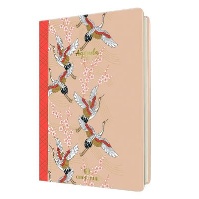 3664447145983-Agenda à élastique Sakura 15 - 1 semaine sur 2 pages - oiseaux - Oberthur--0