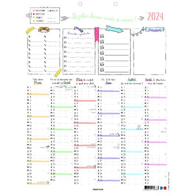 3664447149776-Calendrier Bullet - 6 mois par face - 21 x 27 cm - Oberthur--1