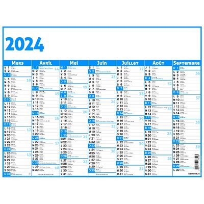3664447138503-Calendrier Classique - 7 mois par face - 32 x 42 cm - Oberthur--1