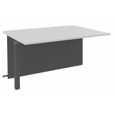 3253310313590-Banque d'accueil Module intermédiaire PMR OLA - L140 x H72,5 x P115 cm - structure carbone, plateau bl--0