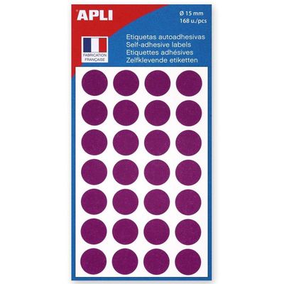 3270241118469-Apli Agipa - 168 Pastilles adhésives - violet - diamètre 15 mm - réf 111846--0