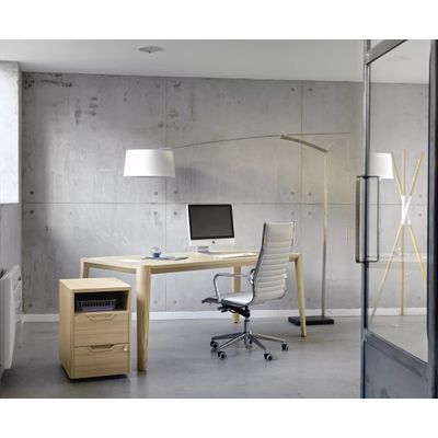 3483600852526-Bureau ABSOLU - 180x90 cm - Pieds bois - Chêne structuré--0