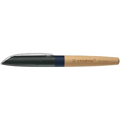 4006381590860-STABILO Grow - Stylo plume bleu - bleu myrtille/bois de hêtre--0