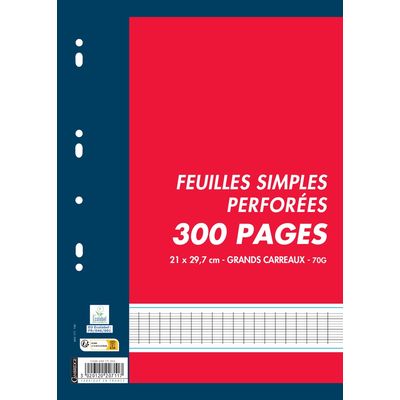 3020120207117-Cambridge - feuillets mobiles - 300 pages - A4 - grands carreaux (Seyes) - perforées--0