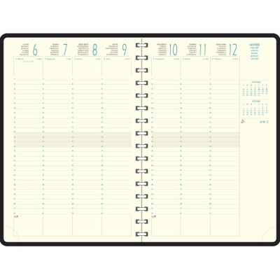 3660942082068-Agenda spiralé Denim Eurotime 24S - 1 semaine sur 2 pages - 16 x 24 cm - marron clair - Exacompta--1